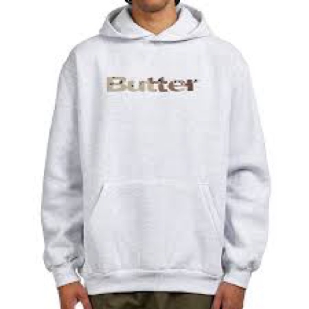 Butter White Logo Hoodie for Men